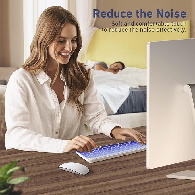 Allinside Silicone Keyboard Cover for iMac Magic Keyboard A2449/A2450, Protective Skin for iMac 24" Wireless Keyboard Released in 2021, US Layout, Ombre Blue