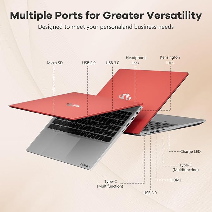 NIMO 15.6" IPS FHD-Gaming-Laptop, AMD Ryzen 5 6600H 6-Cores 660M GPU 16GB DDR5 RAM 1TB SSD(Beat i7-1165G7, Up to 4.5GHz) Computer with 100W GaN Type C Fingerprint Backlit Keyboard Win 11