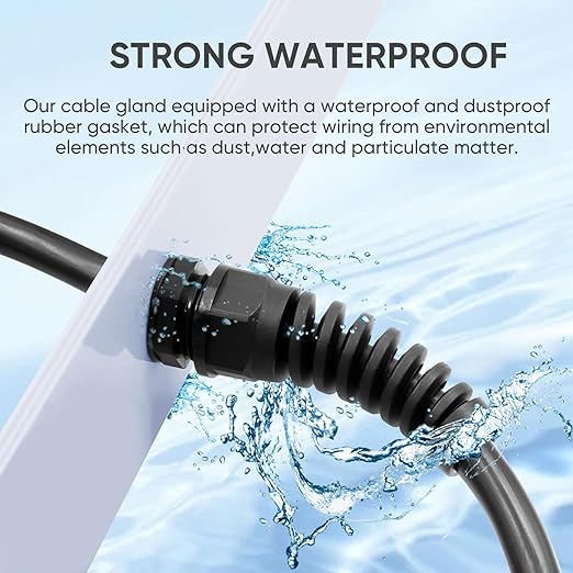 Strain Relief Cord Connector,LISTENJIALE 2Pcs NPT 1/4" Waterproof Cable Gland Flex Spiral Strain Relief Adjustable 4-8mm Cable Connector Nylon Joint with Gaskets(Black)