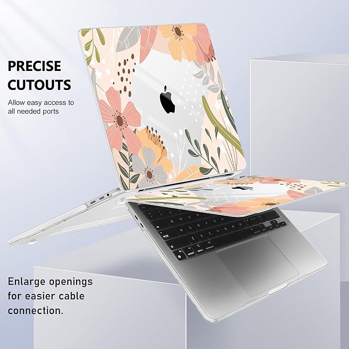 for MacBook Pro 16 inch Case 2019 2020 Release Model A2141, Plastic Hard Shell Cover with Keyboard Cover & Screen Protector for MacBook Pro 16 inch with Touch Bar & Touch ID - Floral P227