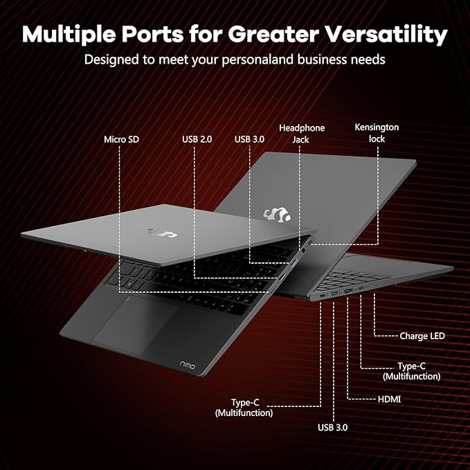 NIMO 15.6" IPS FHD-Gaming-Laptop, AMD Ryzen 5 6600H 6-Cores 660M GPU 32GB DDR5 RAM 2TB SSD(Beat i7-1165G7, Up to 4.5GHz) Computer with 100W GaN Type C Fingerprint Backlit Keyboard Win 11