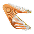 Cat6a Patch Cables 0.5ft (24 Pack) Slim, Cat6 Ethernet Patch Cable Pure Copper, Flexible Cat 6 Patch Cable 550MHZ 10G, Space-Saving Cat 6A Network Cables for Patch Panel, Orange