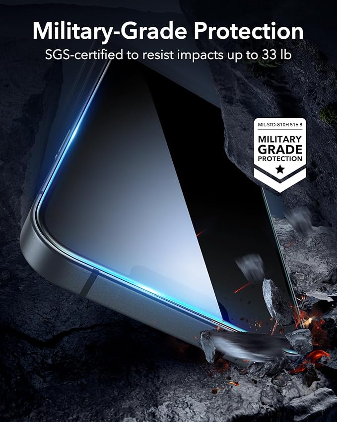 ESR 3 Pack for iPhone 13 Pro Max/iPhone 14 Plus Screen Protector, [9H Hardness] [Military Grade Shatterproof] Tempered Glass Film with Flawless Fit Tray