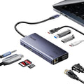 10-in-1 USB C Hub Multiport Adapter, 4K60Hz HDMI & VGA, 100W PD Charging, Gigabit Ethernet, USB 3.0, SD/TF Card Reader, 3.5mm Audio, for MacBook, iPad, Dell, HP and More Type C Laptops