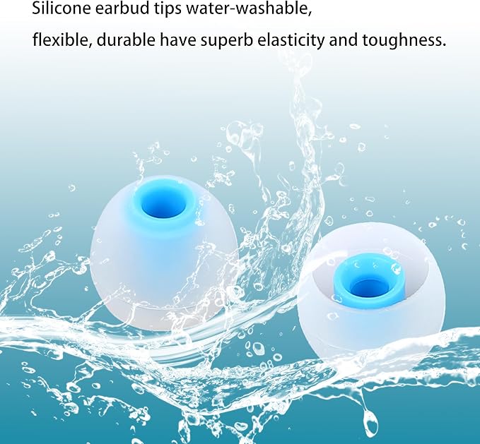 Earbud Replacement Tips Silicone Earbud Tips Ear Tips Fit Most in-Ear Earbuds(Inner Hole 3.8mm -5.1mm) Headphone Earbud Rubber Tips9 Pairs S M L