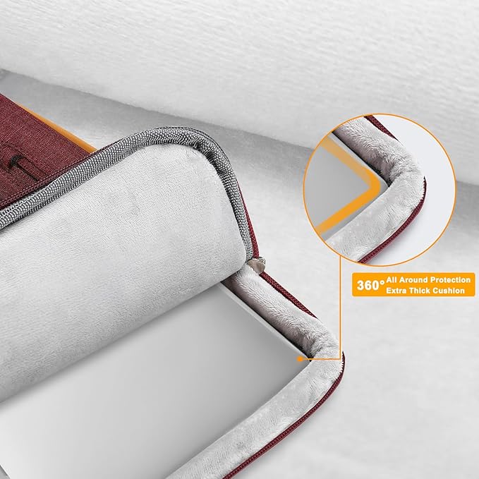 MOSISO 360 Protective Laptop Shoulder Bag,15-15.6 inch Computer Bags Compatible with MacBook Pro 16 inch, HP, Dell, Lenovo, Asus Notebook,Side Open Messenger Bag with 4 Zipper Pockets, Wine Red