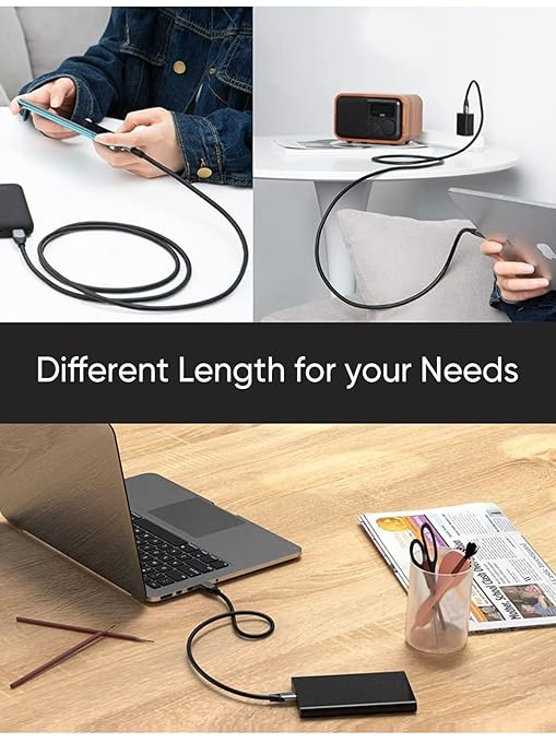 CableCreation 2-Pack USB C to USB A Cable 3.3FT, USB 3.2 Gen2 10Gbps A to C Data Cable, Android Auto Cord 3A for USB C External SSD MacBook Pro iPad, iPhone 16/15, Pixel, 1.0m Gray