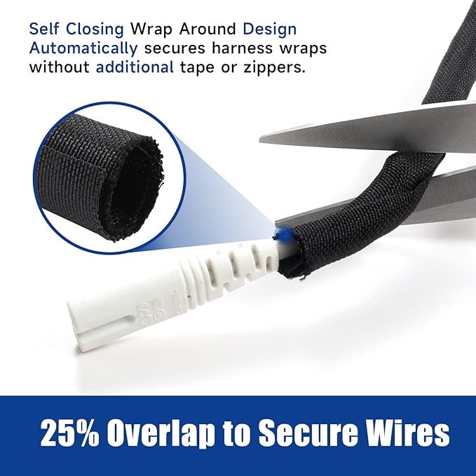 Automotive Wire Sheathing Split Wire Loom Braided Mesh Woven Cable Sleeve for Wires/Cable Cord Protector (3/8" - 65 Feet)
