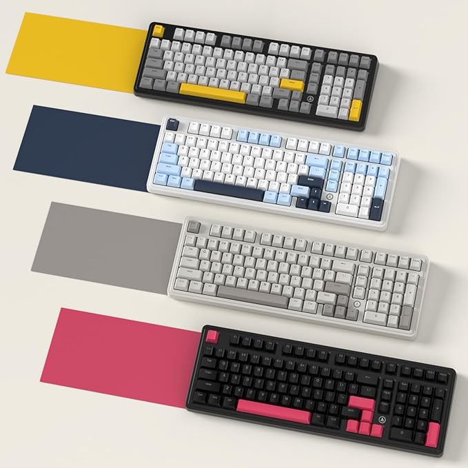 FIRSTBLOOD ONLY GAME. AK980 Wired Mechanical Keyboard, 101Keys Full Layout, Gasket Mount, Hot-Swappable USB Gaming Keyboard with Red Switches, Anti-Ghosting, Black-Red