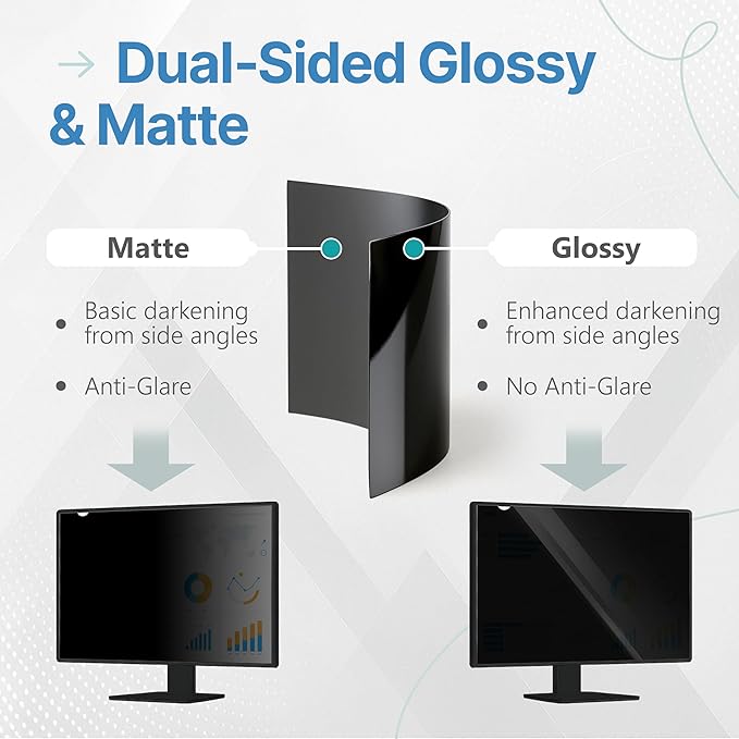 VINTEZ 27 Inch 16:9 Privacy Screen for Computer Monitor and Laptop - Anti Glare Protector Film Blue Light Filter Eye Protection - Computer Screen Privacy Shield, [1 Pack]