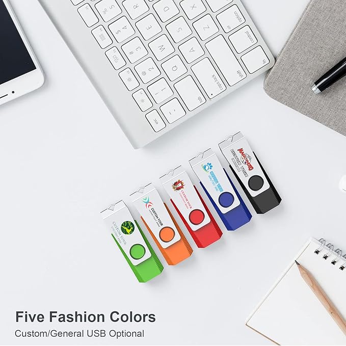 2GB Flash Drive 20 Pack, Wooolken USB 2.0 Memory Stick with LED Light and Lanyards USB Drive Stick for Data Storage and Backup (Mixed Colors)