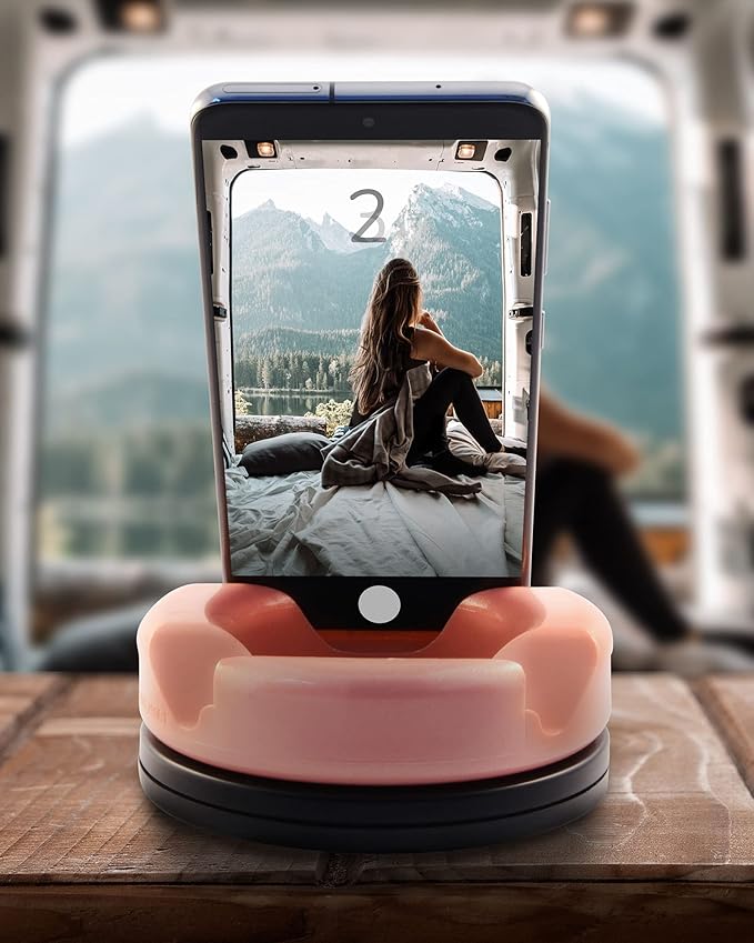 GoDonut – Phone Stand 360 Swivel – Cell Phone Holder + iPad Stand Desk Organizer - Compatible with Tablet, iPhone, Kindle & Most Smartphones – Blue