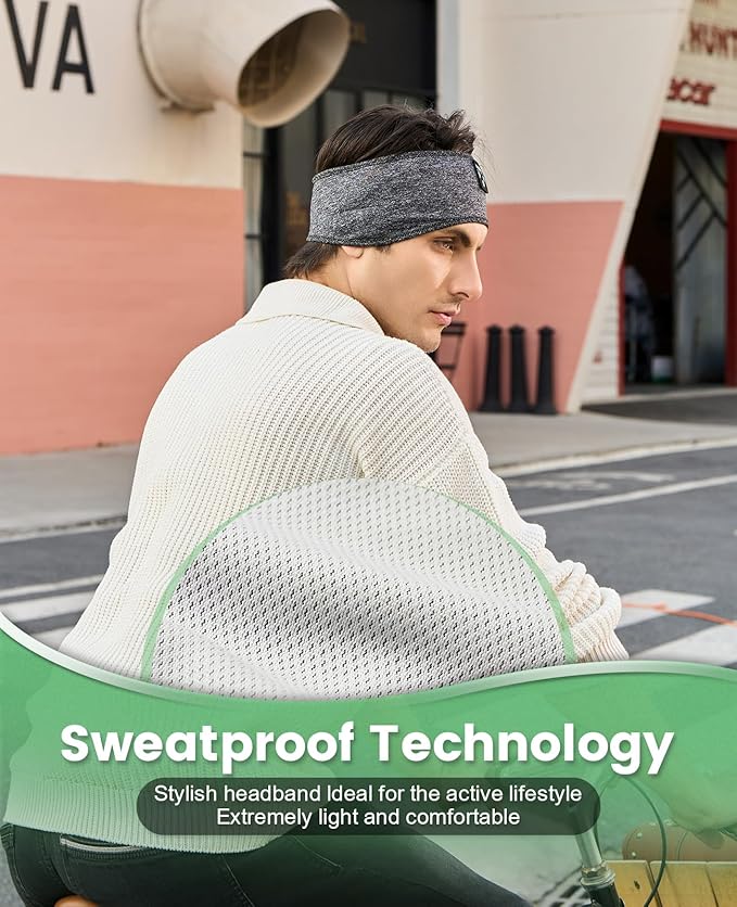 Perytong Sleep Headband - Bluetooth Sleeping Headphones for Side Sleepers - Comfortable Headband with Thin Speaker Microphone Gift Ideas for Women & Men