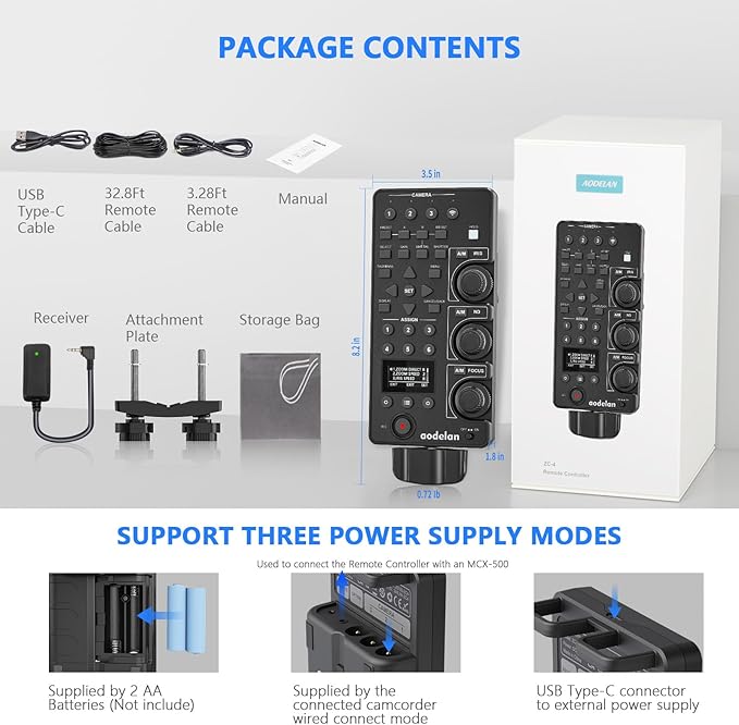 Wireless and Wired Remote Commander & Lanc Camera Zoom Controller for Sony – Focus, Iris, Zoom, ND Adjust, Daisy Chain – Replaces Sony RM-30BP – Compatible with HXR-NX5R, PXW-FS7,PXW-Z280, MCX-500