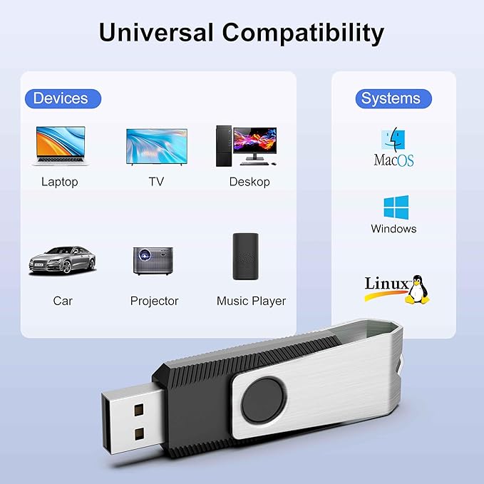TOPESEL USB Storage Flash Drive,100PCS 8GB Bulk USB 2.0 Flash Drive Bulk Pack, USB Flash Drives Memory Stick, USB Drive Thumb Drives USB Stick Flash Memory Stick Swivel (8G, 100 Pack, Black)