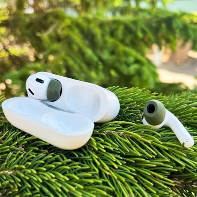 Comply Memory Foam Replacement Earbud Tips for Apple AirPods Pro 1 & 2 | Ultimate Comfort, Secure Fit, Superior Noise Isolation | Anti Slip, Prevent from Falling Out | Green, Large (3 Pairs)