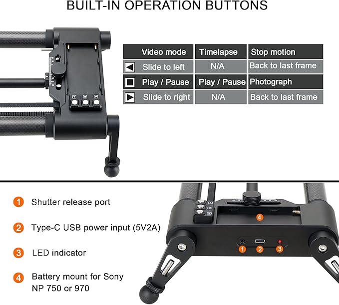 Konova New G1 Wireless Motorized Integrated Carbon Slider for Video, Time Lapse, Stop Motion, Parallax Panormaic Shooting (120cm (47.2"))