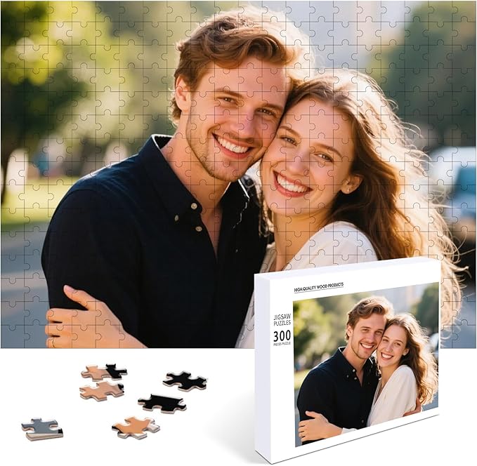 Personalized Photo Puzzle with Glossy Finish – Custom Jigsaw Puzzle 120/200/300/500/1000/1500 Pieces for Family, Couples, Pets, Birthdays, and Weddings (300-Horizontal)