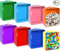 8 Packs Toy Storage Bags with Zipper, Clear PVC Organizing Bags, Reusable Toy Storage Organizer with Portable Handle, Travel Waterproof Organizer Bags for Building Blocks, Puzzle, Toys and Books