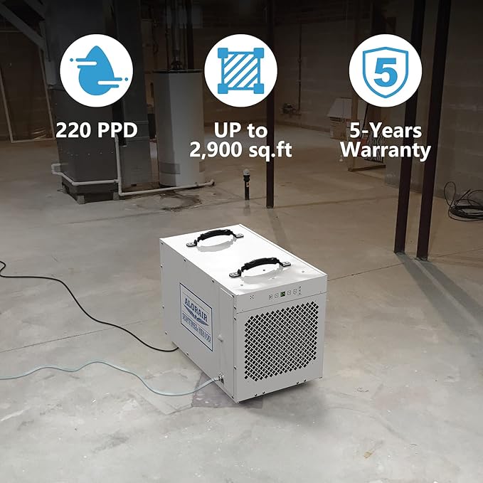 ALORAIR Sentinel HDi100 Commercial Dehumidifier with Pump, 220 Pints Whole Homes Dehumidifier for Crawl Spaces, Basements, up to 2,900 sq. ft. cETL