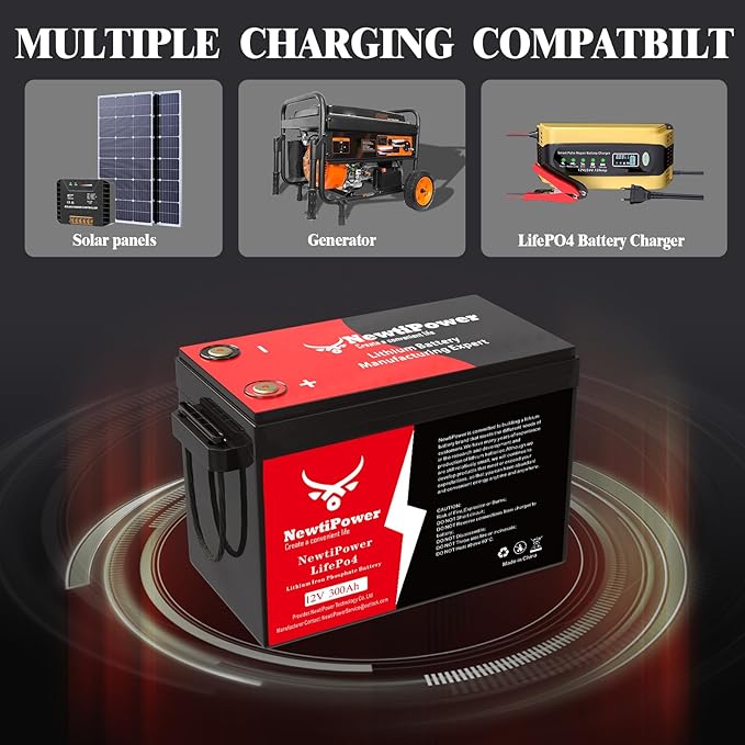 12V 300Ah Golf Cart Lithium LiFePO4 Battery with 200A BMS Grade A Cells Deep Cycle Rechargeable Battery,10000+ Cycles,Perfect for Golf Cart,Off Grid Applications (12.8V 300Ah-BLU)