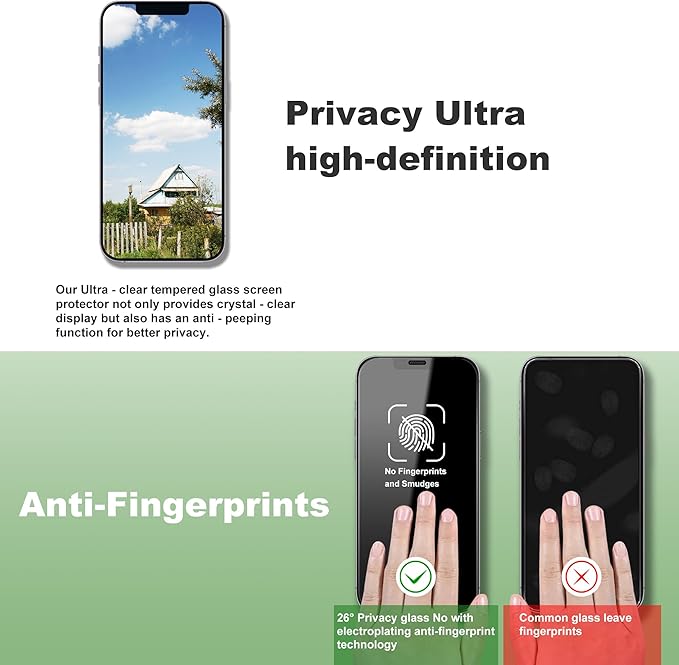 2 Pack Privacy Screen Protector for iPhone 11 and iPhon XR 6.1-Inch Auto Dust Removal, No Bubbles,Anti-Spy Tempered Glass Film, Easy Installation