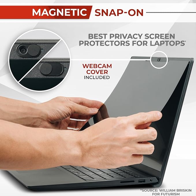 Magnetic Laptop Privacy Screen 14 Inch 16:10 - Removable Computer Privacy Filter Shield and Protector