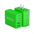 2 Pack 50W USB C Fast Charger Block,5-Port Type C Wall Charger Brick,2 USB A & 3 USB C PD3.0 Power Adapter Multiport Charging Plug Box for iPhone 12/13/14/15/16,Pad Mini/Pro, Cellphones(Green)