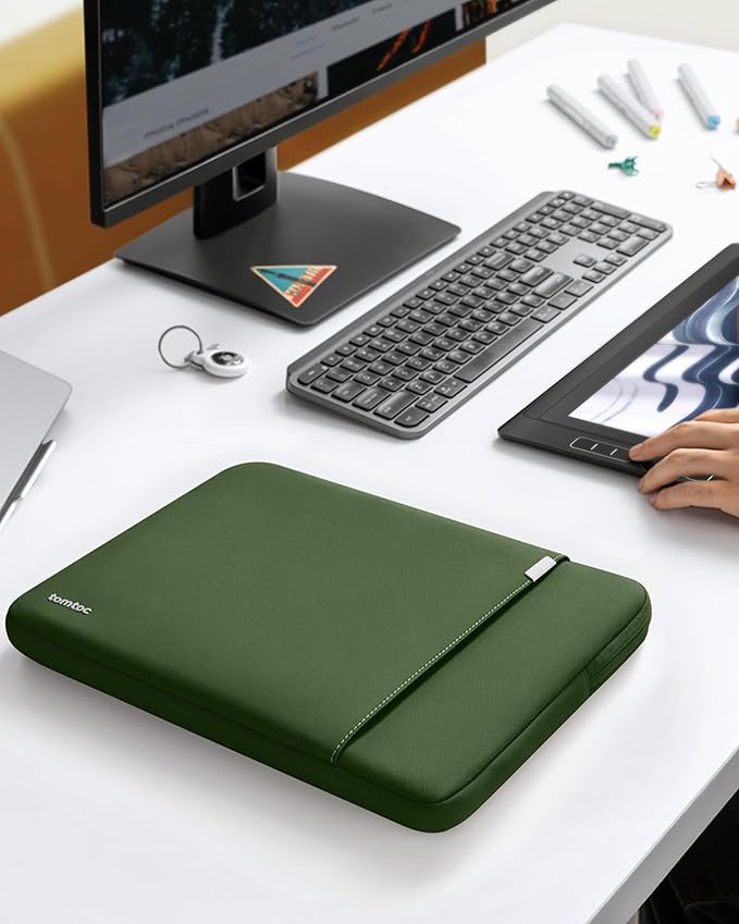 tomtoc 360° Protective Laptop Sleeve for 13-inch New MacBook Air M4/A3240 2025, M3/A3113, M2/A2681 M1/A2337 A2179 A1932, 13-inch MacBook Pro M2/A2686 M1/A2338, Water-Resistant Computer Case Bag