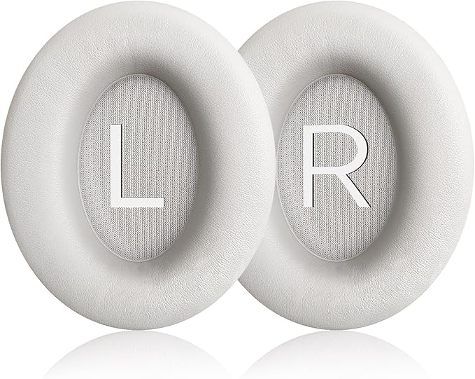 Replacement Ear Pads for Bose QuietComfort 45 (QC45)/QuietComfort SE (QC SE)/Quiet Comfort Headphones, Ear Cushions, Headset Earpads, Ear Cups Cover with Soft Protein Leather (White)
