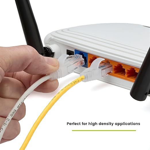 TRUECABLE Cat6 Component Rated Patch Cable, Unshielded (U/UTP), 5ft, Yellow, 28AWG Solid Copper, Snagless 10G High-Speed Ethernet Cable, PoE++ 4PPoE 100W, UL Listed, RoHS-3, 5 Pack