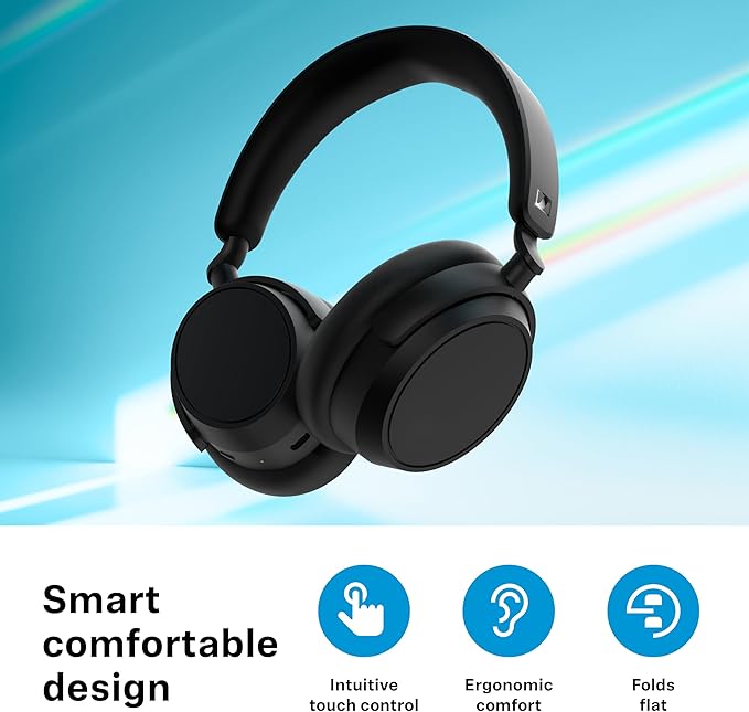 Sennheiser ACCENTUM Plus - Wireless Bluetooth Headphones, Quick-Charge Feature, 50-Hr Battery Playtime, Adaptive Hybrid ANC, Black