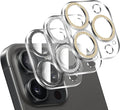 LucBuy 3PCS Sparkling Camera Lens Protector for iPhone 12 Pro, Full Clear Acrylic Cover with Shiny Colorful Glitter Designed Decoration Back Camera Protector