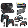 Switch 2 Accessories Bundle for Nintendo 17-in-1: 2 Pro Controllers, Dockable Carrying Case, Screen Protector, Thumb Grip for Joycon Console Protective Cover Shell Steering Wheel 2025 Switch2 Game Kit