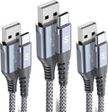 sweguard USB C Cable 3.1A Fast Charging [3Pack,10ft+6.6ft+6.6ft], USB-A to USB-C Charger Nylon Braided Cord for Samsung Galaxy S21 S20 S10 S9 S8 Plus/FE Note 20 10 9 8 7, A71 A51 A32,LG,Moto,PS5