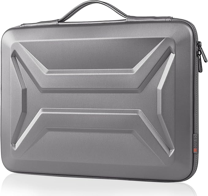DOMISO 17 Inch Laptop Case Rugged Sleeve Waterproof Hard Shell Protective Cover Fits Most 17-17.3" Laptops/Dell XPS 17 / HP Envy 17 (Silver)