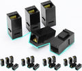 Rapink RJ45 Coupler Inline Keystone Jack, Female to Female RJ45 Keystone Coupler 25 Pack for Ethernet Cat6/Cat5e/Cat5 Cable Extender with Gold Plated Black