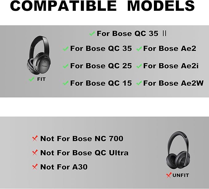Replacement Ear Pads - Compatible with QuietComfort 35 & QC35 ii Headphones,Soft Protein Leather, Premium Noise Cancelling Earpads, Durable & Comfortable Ear Cushions (QC 35-Black&Blue)