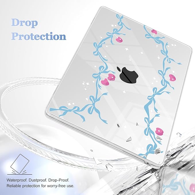 Case for MacBook Air 15 Inch 2025 2024 2023 Release M4 A3241 M3 A3114 M2 A2941, Hard Shell with Screen Protector & Keyboard Cover, Compatible with Touch ID, Cherry Bow