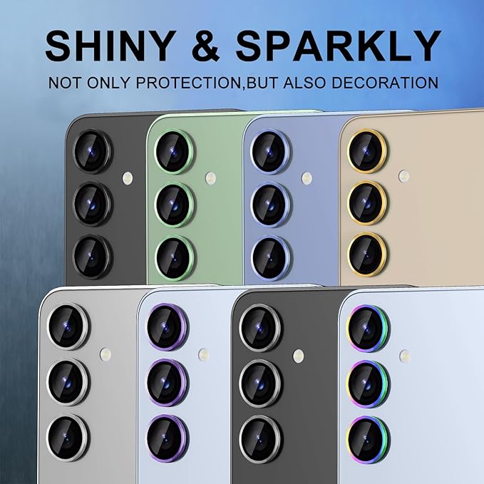 for Samsung Galaxy S25 Plus Camera Lens Protector, Individual Metal Ring Tempered Glass Lens Cover, [Strong Adsorption] Scratch Resistant Ultra-Thin HD Clear Lens Cover, 1 Set-Purple