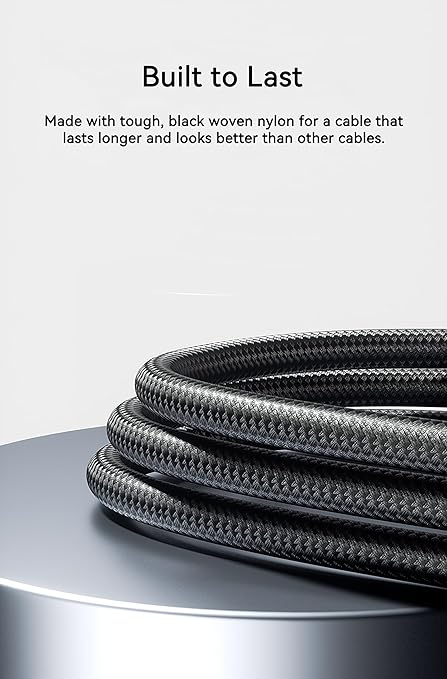 Woven Car CarPlay USB-C Cable for iPhone 16 Charger MFi-Certified USB-C to USB-A Cable Cord Fast Charging for Apple iPhone 16 Pro Max/16 Pro/15 Pro Max/16 Plus/15Plus, iPad Air 13-in M2 (3.3ft, Black)