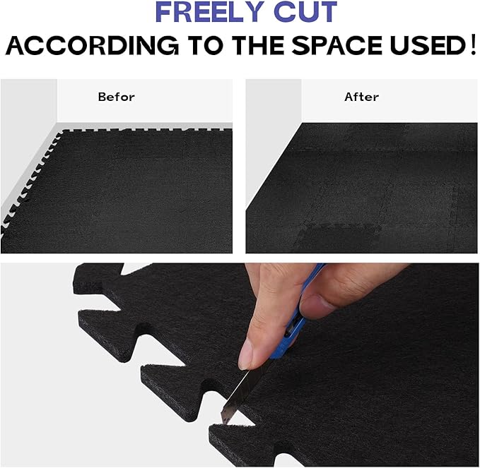Starfavor Sound Absorbing Interlocking Floor Mats Pads 18 Pcs, 15.7" x 11.8" Anti-Vibration Sound Proof Puzzle Felt Padding - Protect Hardwood Floor