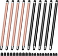 10 PCS Stylus,Stylus Pen for Touchscreen,Stylus 2-in-1 High Sensitivity & Precision Suitable for All Touch Screens of iPhone/ipad/Android Tablets(10 Stylus Pen Rose Gold/Black + 20 Tips)