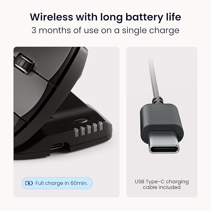 Contour Unimouse Ergonomic Vertical Mouse – Adjustable 35°-70° Angle, Customizable Thumb Rest, Rechargeable Battery with Long Life, 6 Programmable Buttons, Ideal for All Day Comfort and Pain Relief 
