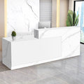 Reception Desk with Counter Modern Checkout Counter with Lockable Drawer Keyboard Tray Receptionist Desk for Office Salon Reception Table K Left 55inch/140cm