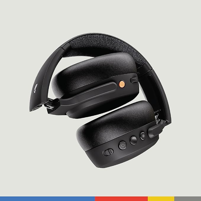 Skullcandy Crusher ANC 2 Over-Ear Noise Canceling Wireless Headphones with Sensory Bass and Charging Cable, 50 Hr Battery, Skull-iQ, Alexa Enabled, Microphone, Works with Bluetooth Devices - Black