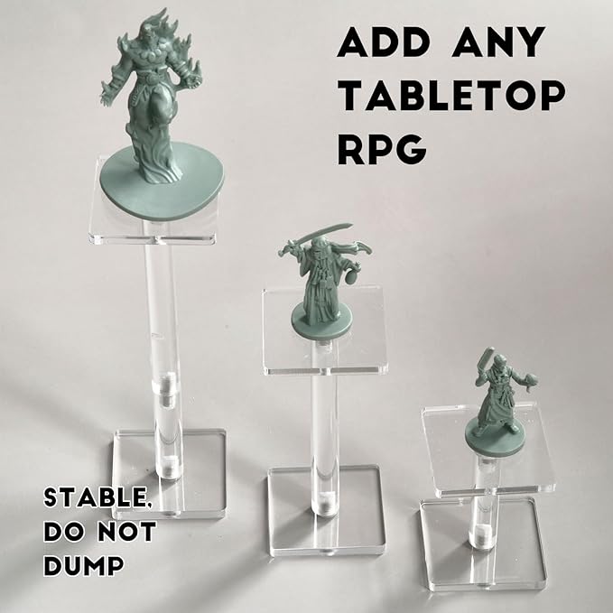 AAiphuwew 6pcs Combat Risers for Flying Miniatures, Adjustable Height Multi-Tiered Raised Platforms Flying Miniatures Combat Riser for Tabletop RPG and Board Games
