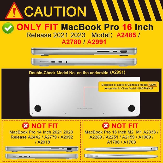 Batianda Customizable Case for New MacBook Pro 16 inch Case with M4 M3 M2 M1 Pro/Max Chip 2024 2023 2021 Release,Heavy Duty Shockproof Protective Hard Shell with Fold Kickstand & Keyboard Cover