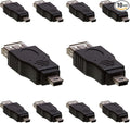 Cmple - [10 Pack Mini USB to USB Adapter Standard USB 2.0 A Female Jack to Mini B Male Plug OTG Connector Converter for Digital Cameras Tablets Dash Cams Transfer Photos to Computer