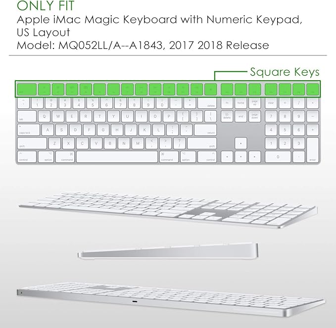 Allinside Ombre Blue Cover for Apple iMac Magic Wireless Keyboard with Numeric Keypad MQ052LL/A A1843 US Layout